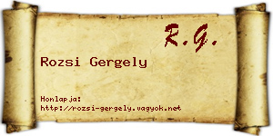 Rozsi Gergely névjegykártya